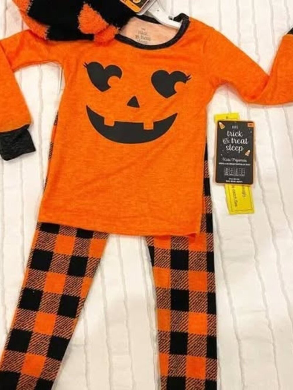 Trick or Treat Sleep Pajama Set Size 2T Black Orange NWT Halloween Pumpkin